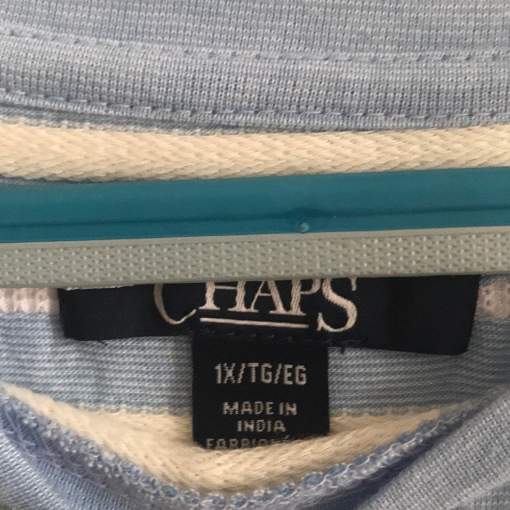 NWT Chaps short sleeve stripes side tie top - Picture 5 of 6